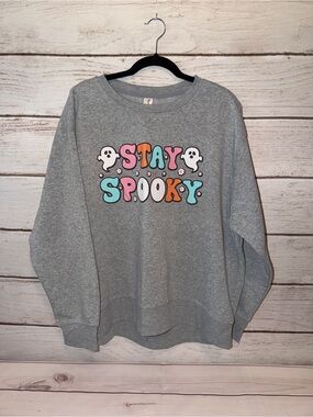 Stay Spooky Graphic Sweatshirt - Gray